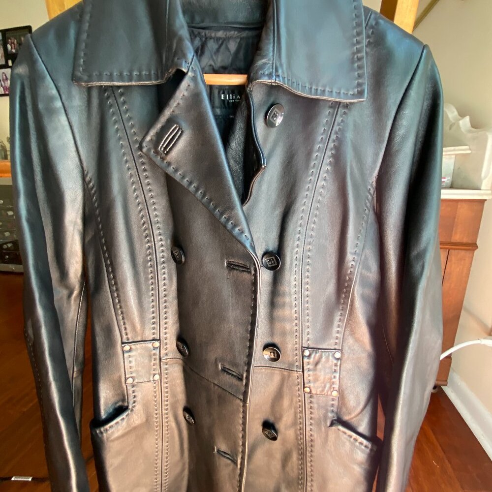 Elliana Black Leather Jacket Size Small
